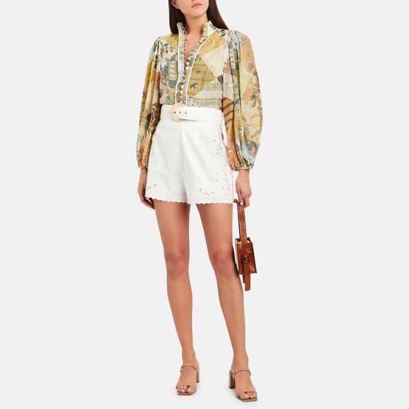 ZIMMERMANN Brightside Paisley Linen Shirt & Shorts Size Zimmermann 2 - Picture 10 of 16